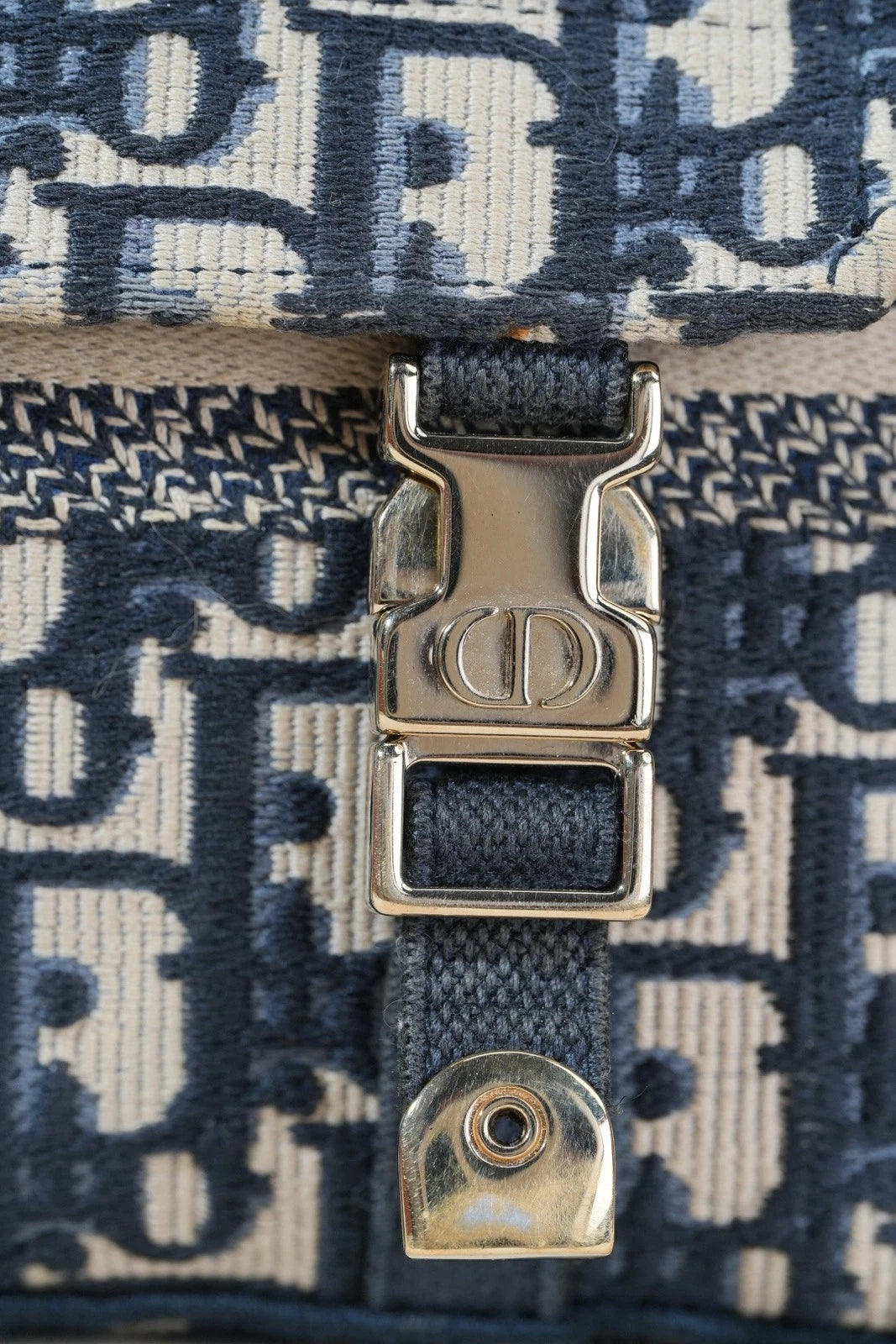 Christian Dior Camp PM Oblique Canvas Blue Shoulder Bag Crossbody SHW