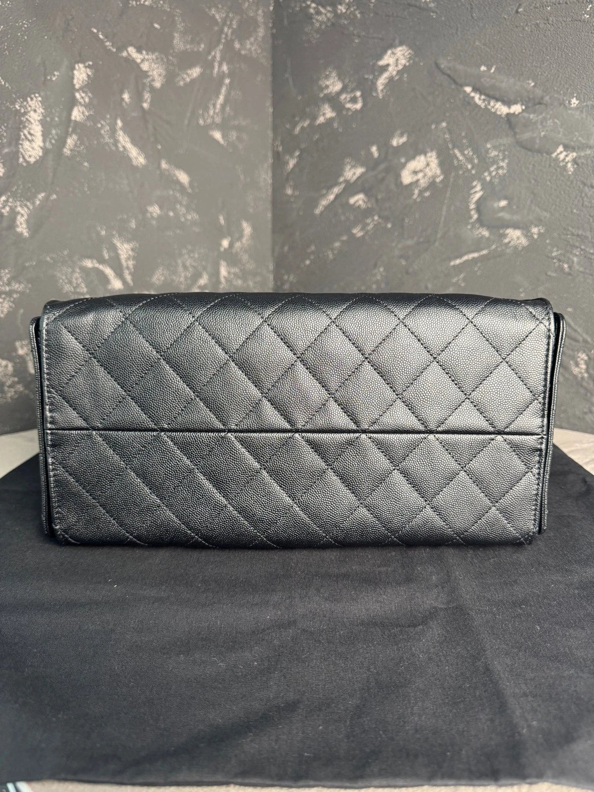 CHANEL 25Bag Medium Black Gold Leather Tote Bag For Women