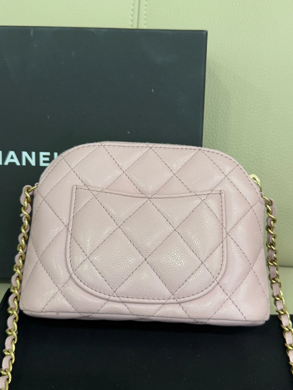 CHANEL Pink Purple Mini Shell Bag Leather Handbag For Women