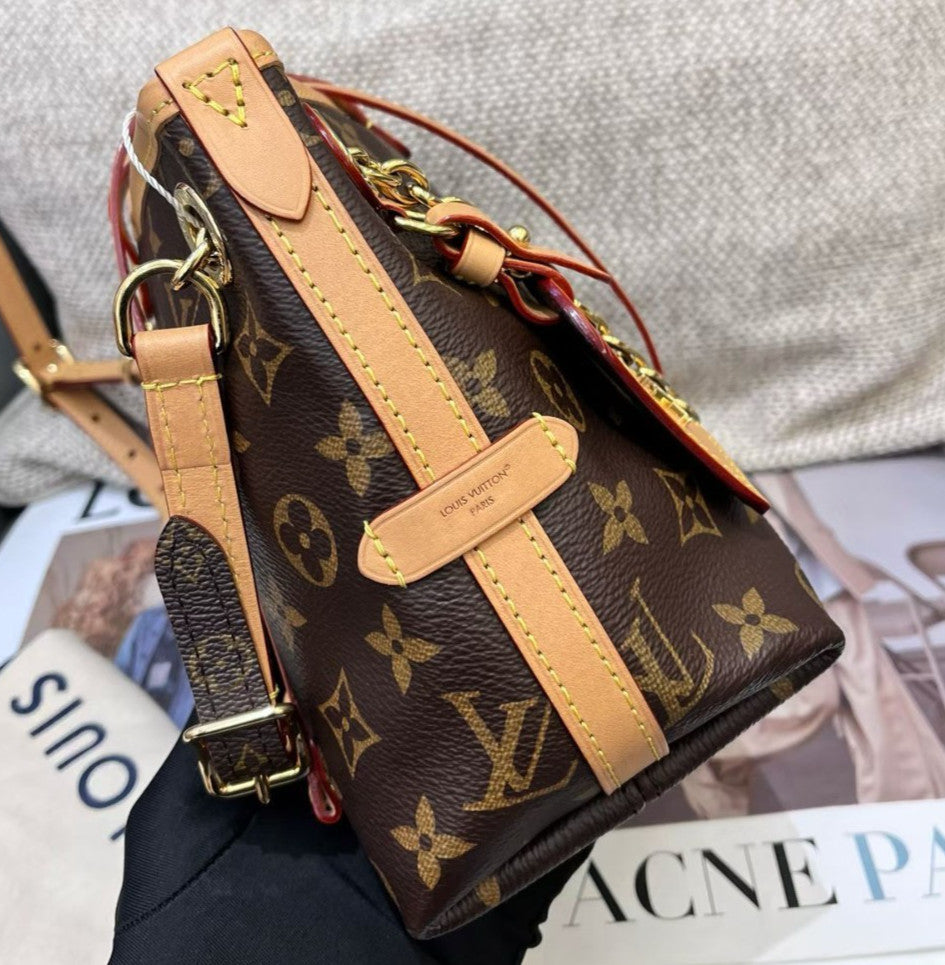 Louis Vuitton Carryall BB Monogram Canvas Chain Shoulder Bag Crossbody Women