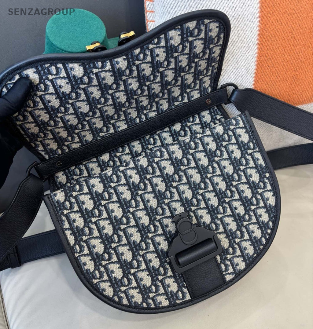 Christian Dior Gallop Saddle Shoulder Bag Crossbody Black Silver Unisex Adults