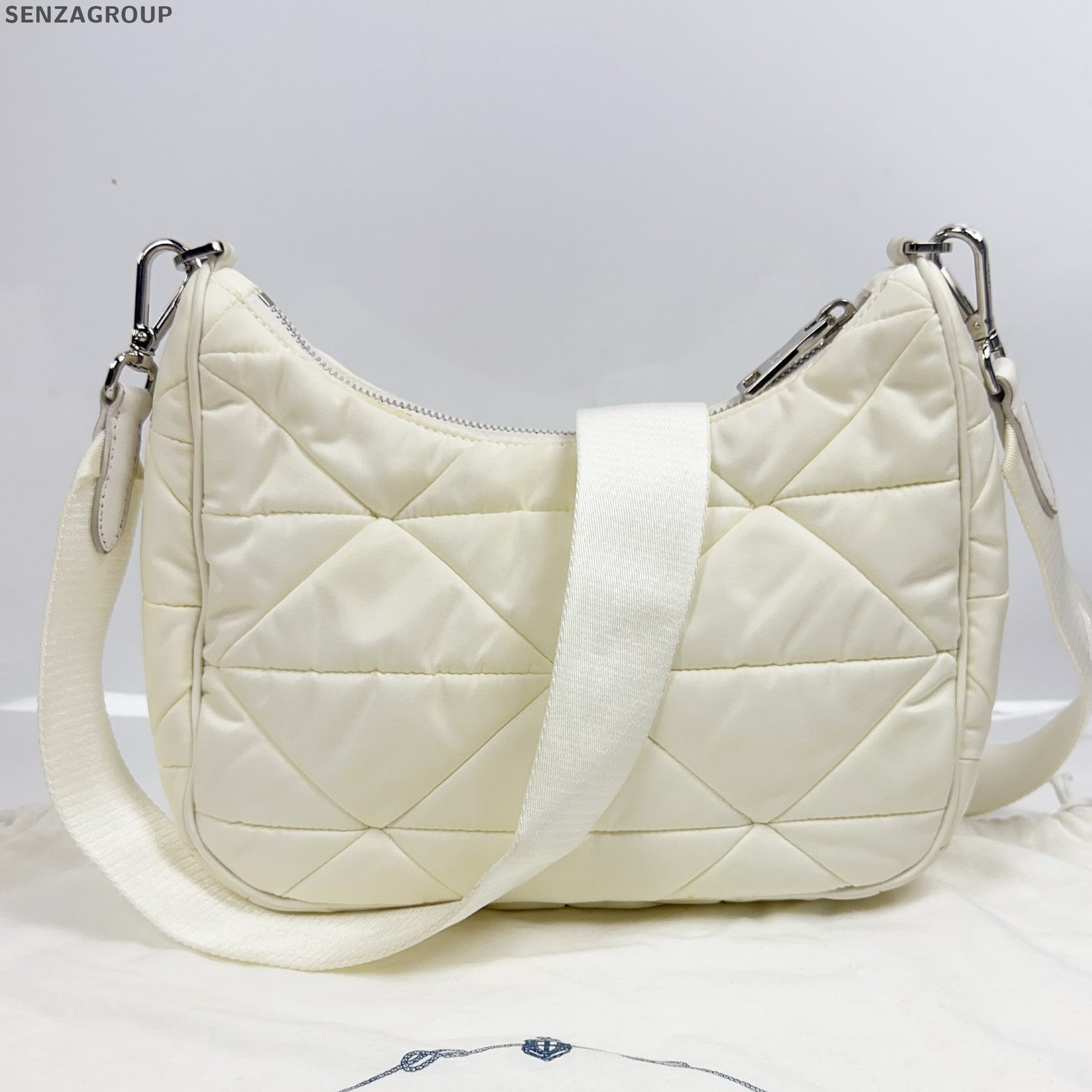 Prada Nylon Re-Edition 2005 Hobo Bag Silver - Classic Women's Shoulder Bag