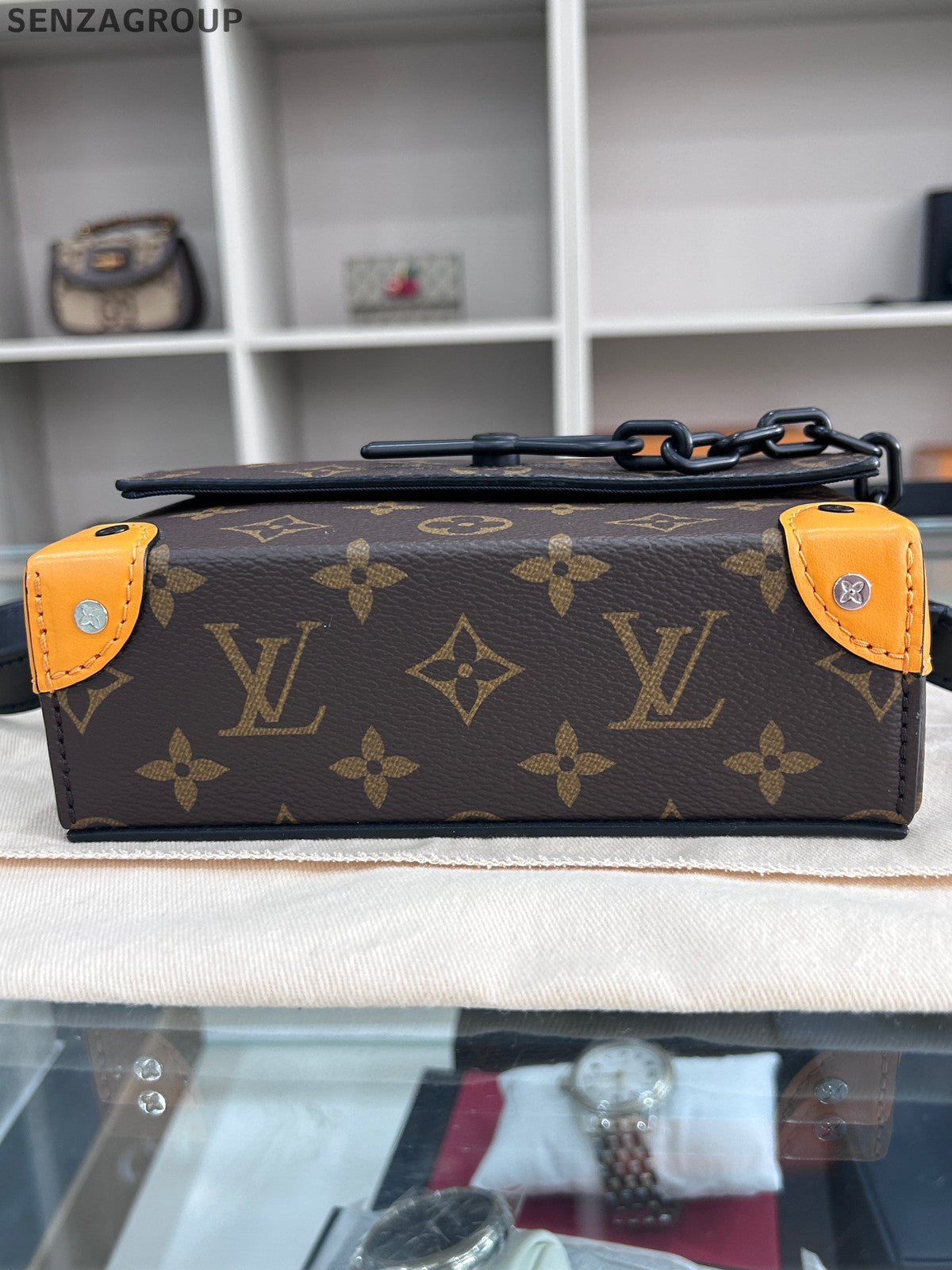 Louis Vuitton Steamer Monogram Box Bag Unisex Classic Shoulder Bag