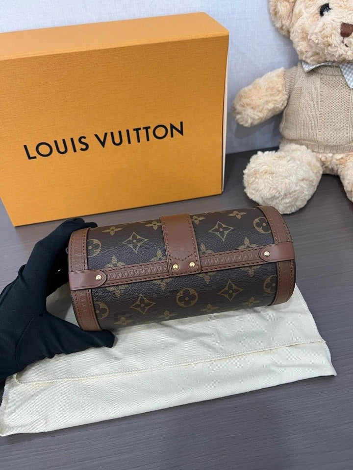 Louis Vuitton Canvas Papillon Chain Shoulder Bag For Women