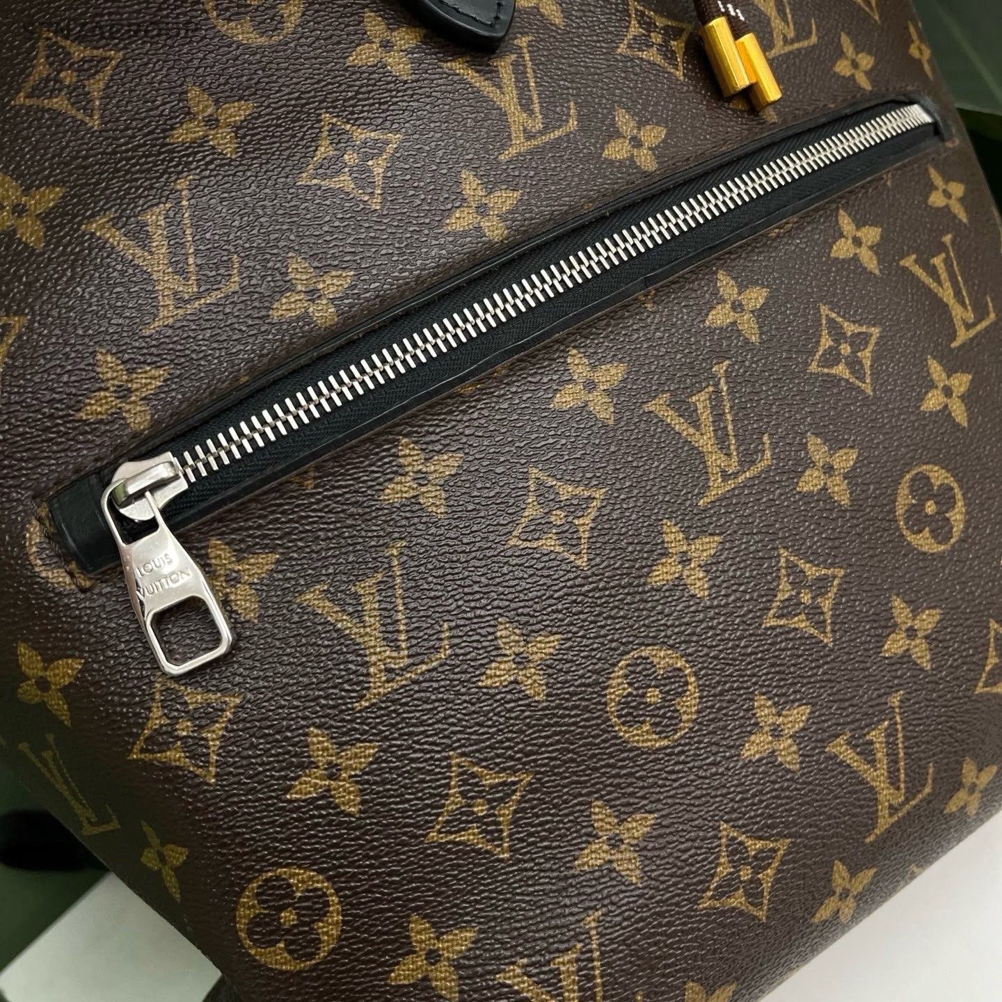 Louis Vuitton Palk Monogram Backpack Brown Silver Unisex Adults Classic