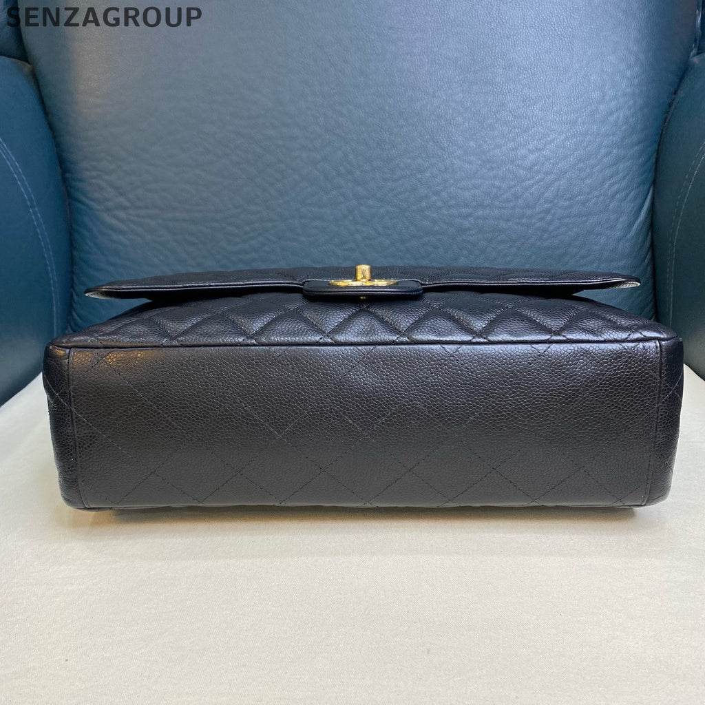 Chanel Classic Flap Maxi Black Gold Chain Quilted Shoulder Bag