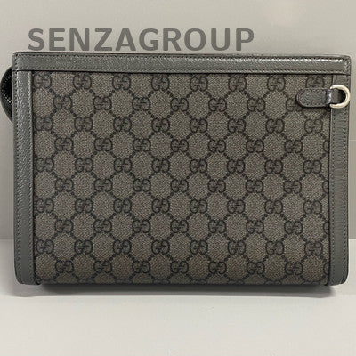 Gucci Black Silver Buckle GG Monogram Briefcase Handbag Unisex Classic