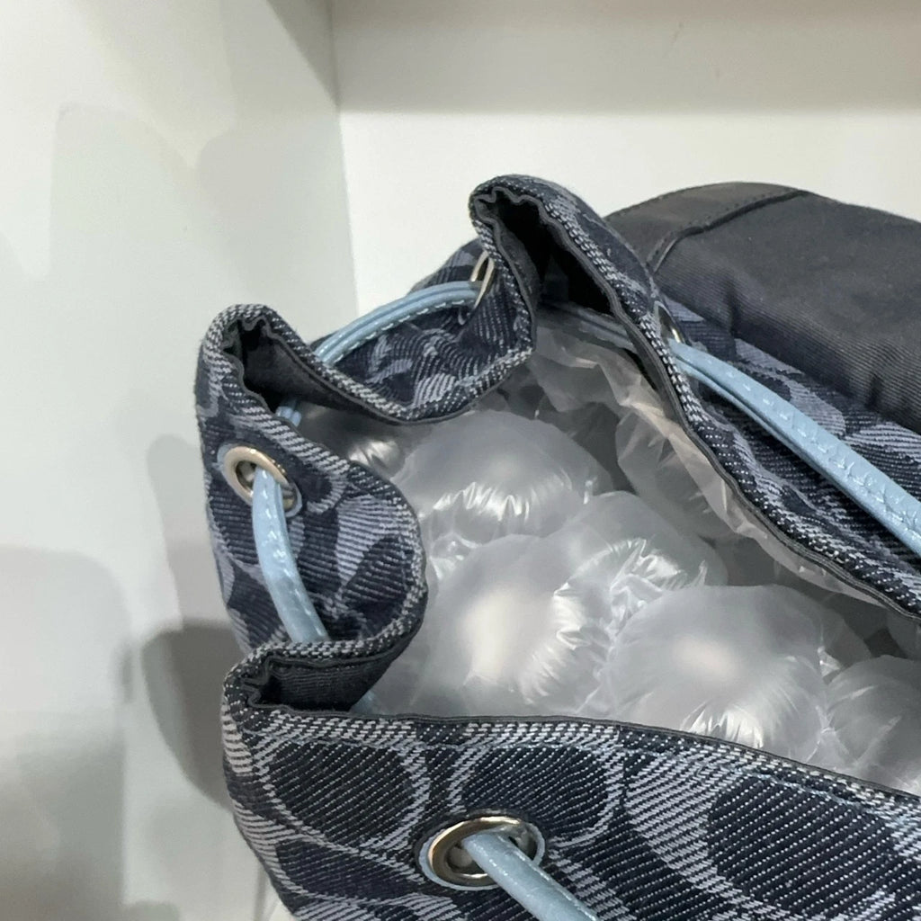 Coach Blue Canvas Medium Backpack Handbag For Women