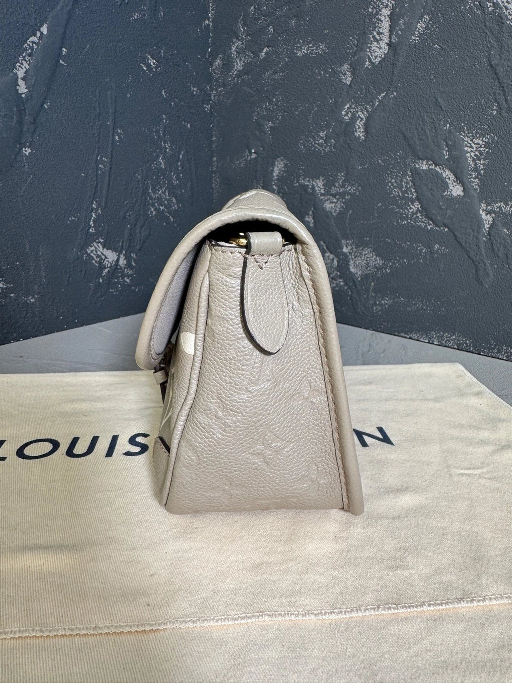 Louis Vuitton Diane Gray Leather Shoulder Bag For Women