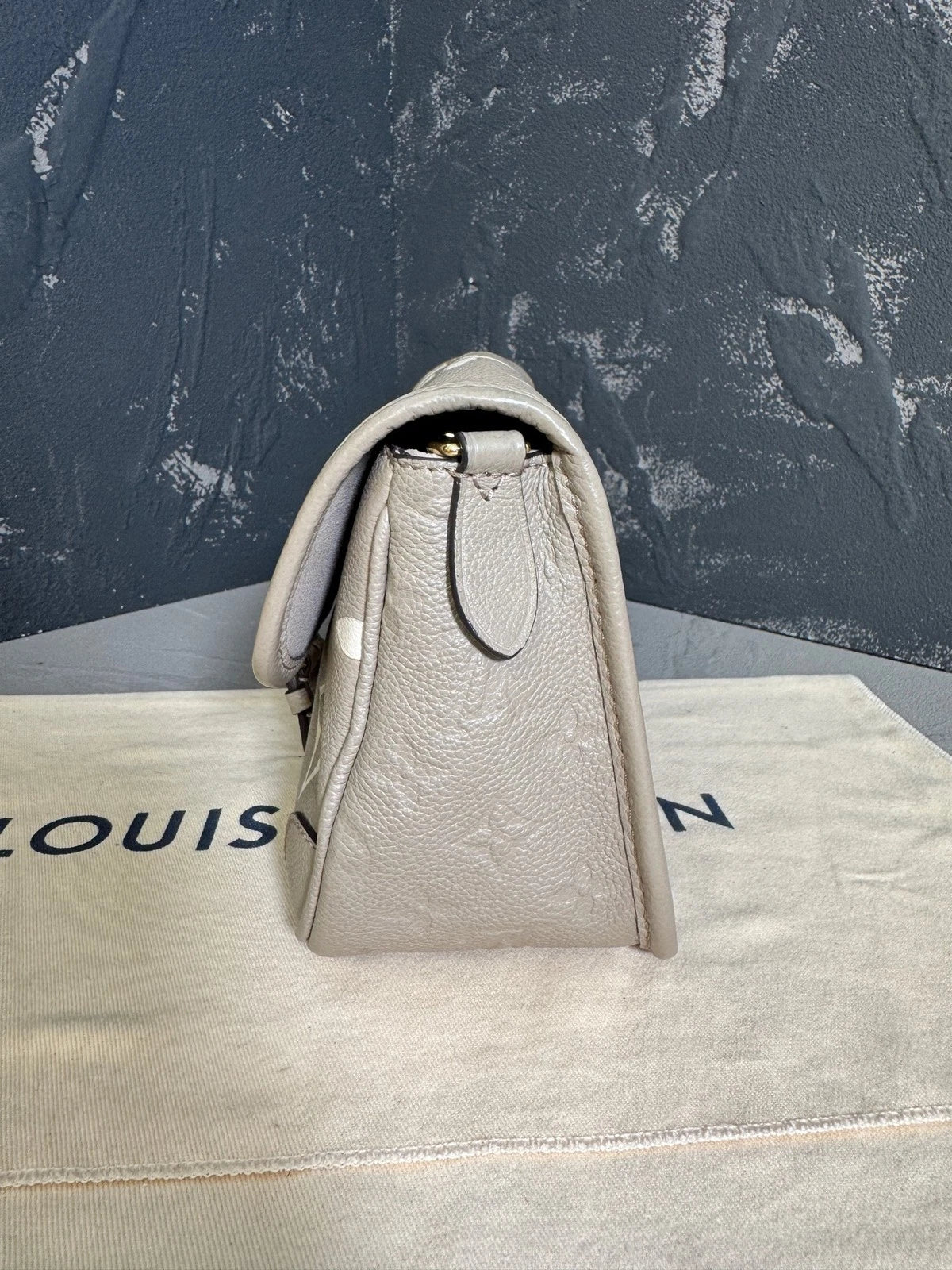 Louis Vuitton Diane Gray Leather Shoulder Bag For Women