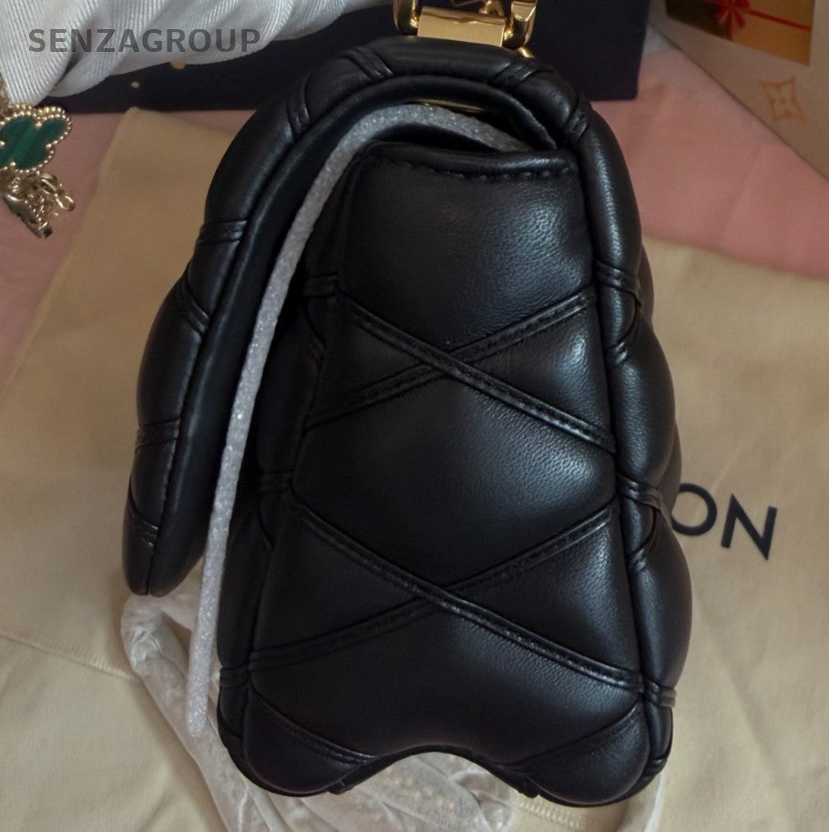 Louis Vuitton GO-14 MM Top Handle Bag Chain Crossbody Black Gold Women Classic