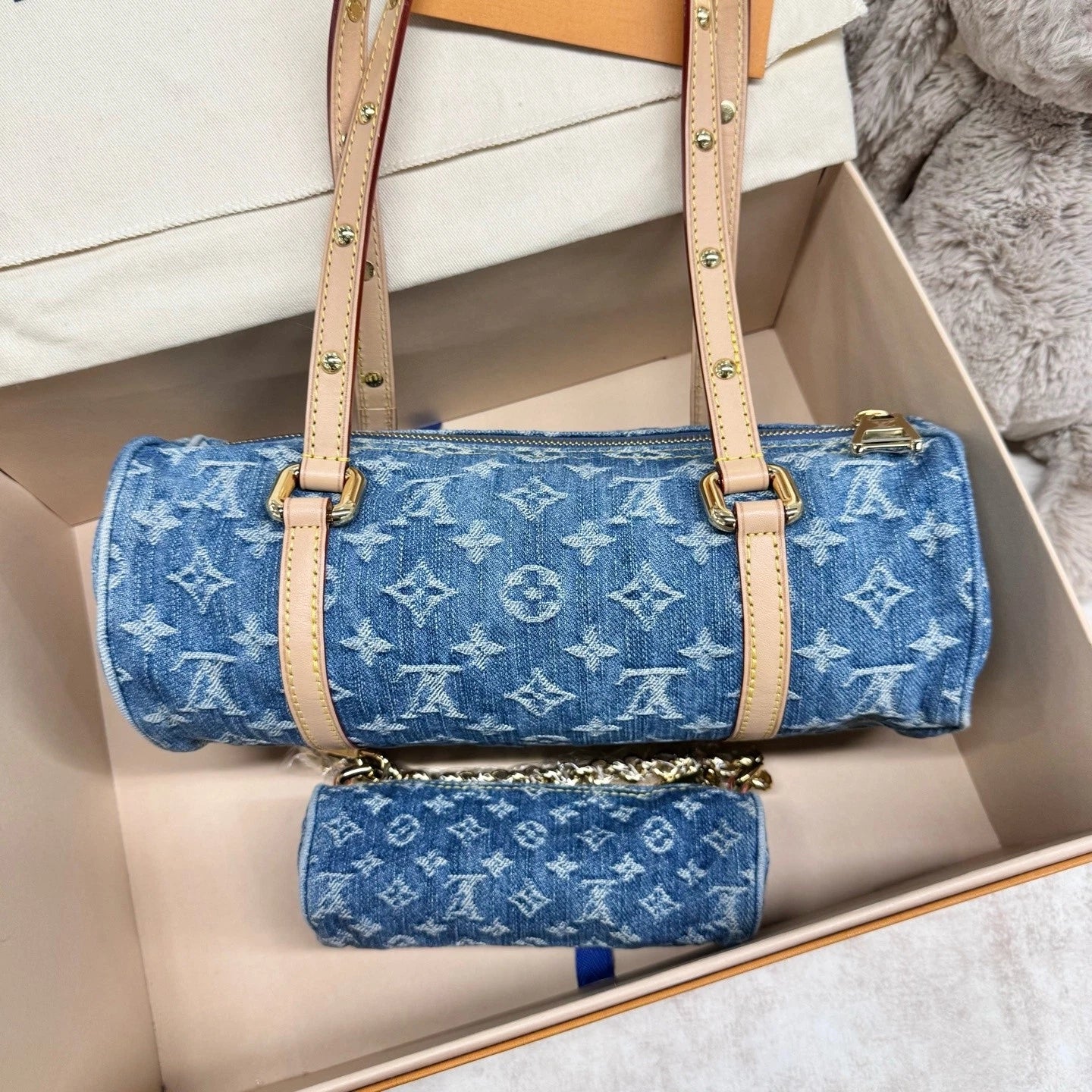 Louis Vuitton Denim Papillon Shoulder Bag For Women