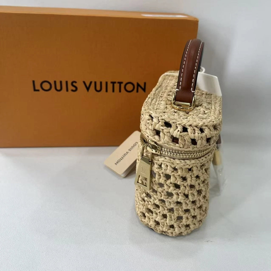 Louis Vuitton Woven Raffia Vanity Box Bag For Women