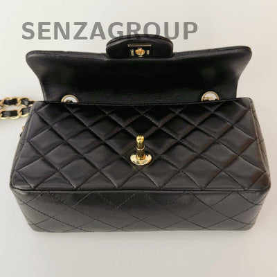 Chanel CF Mini Quilted Flap Bag Black Gold Chain Shoulder Crossbody