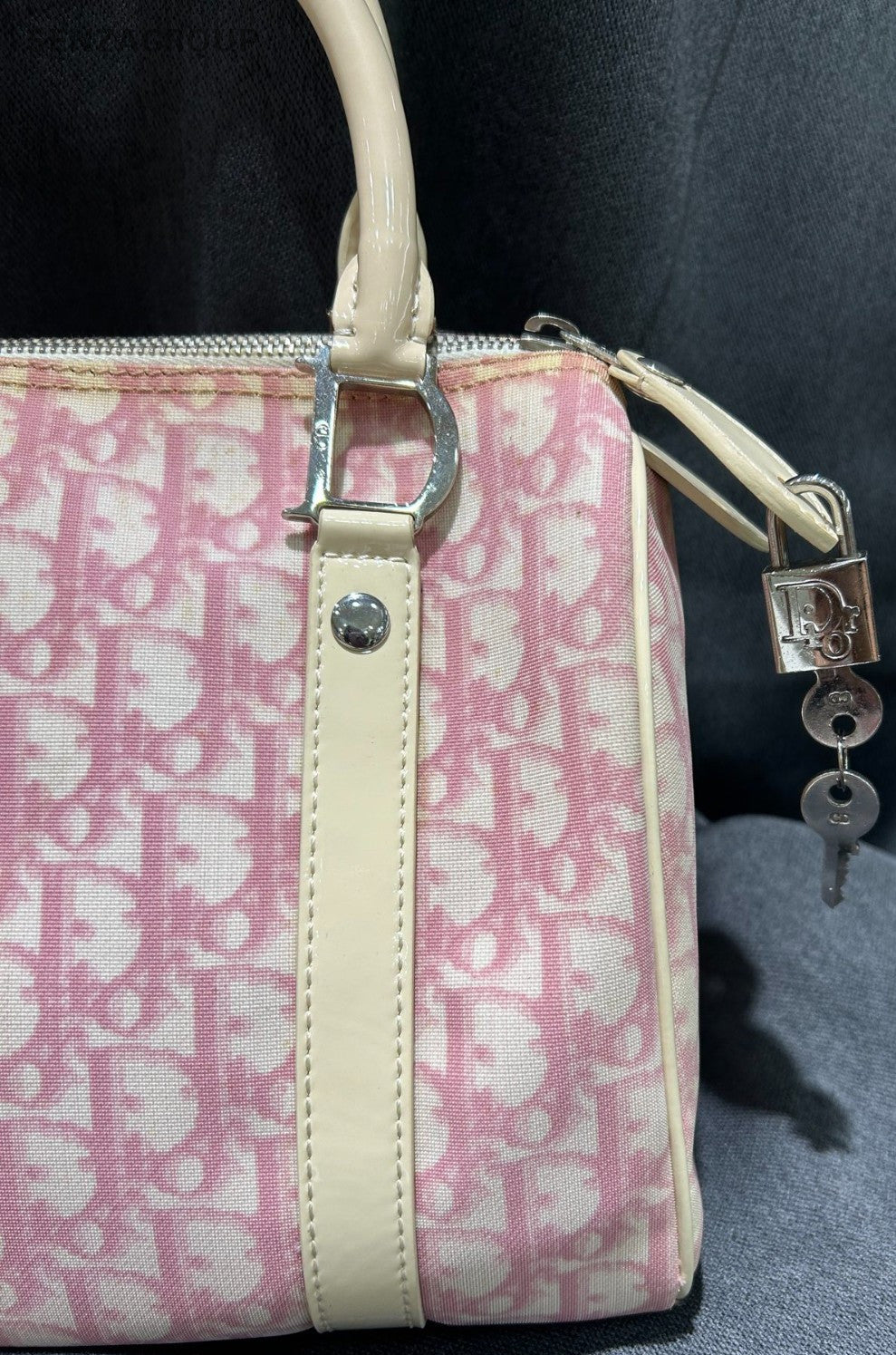 Chirstian Dior Classic Monogram Boston Handbag Pink