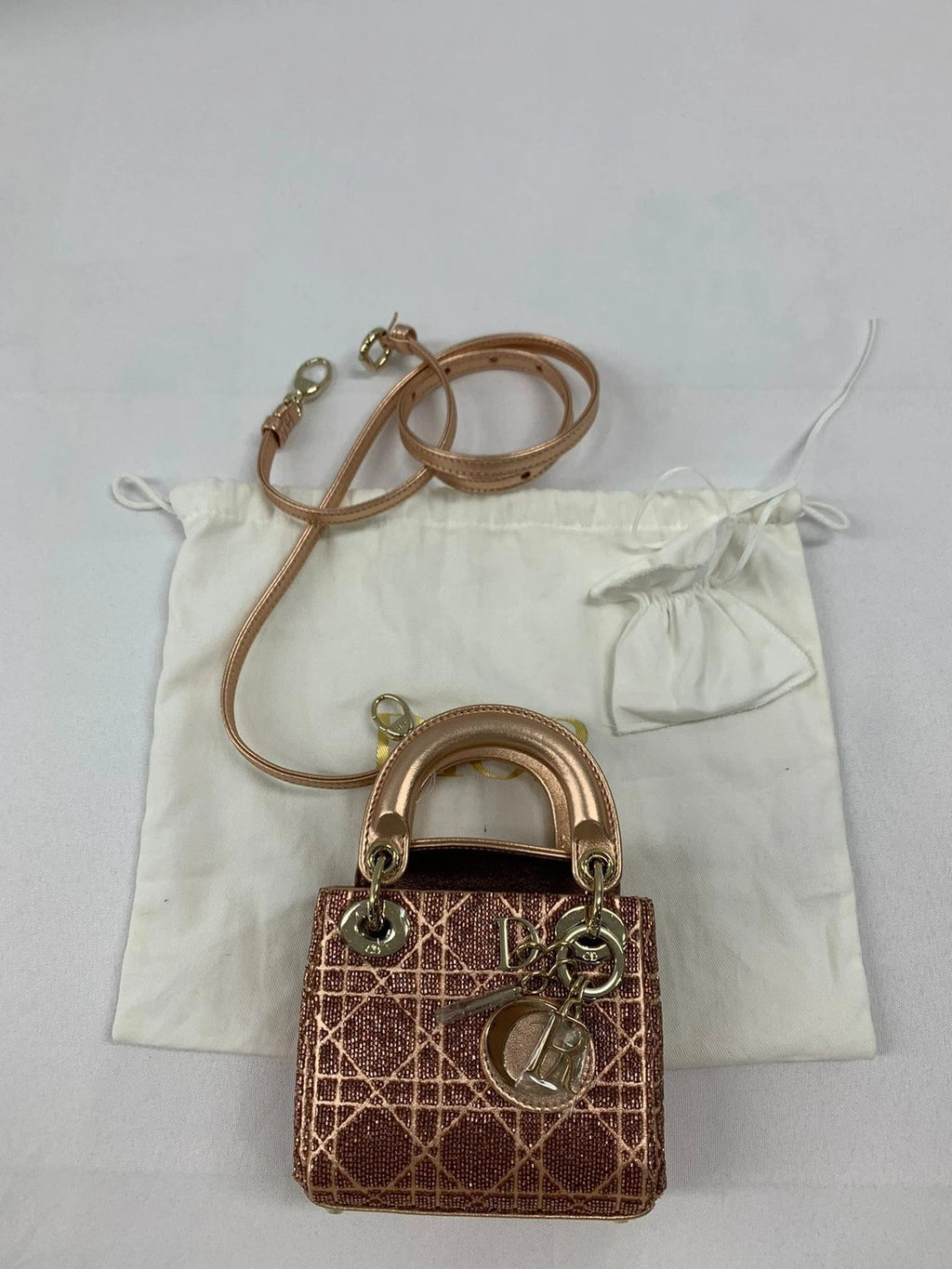 Dior Super Mini LADY DIOR Leather Shoulder Bag For Women