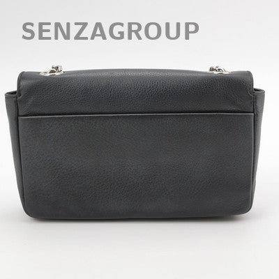Balenciaga Everyday Leather Black Silver Crossbody Shoulder Bag Women