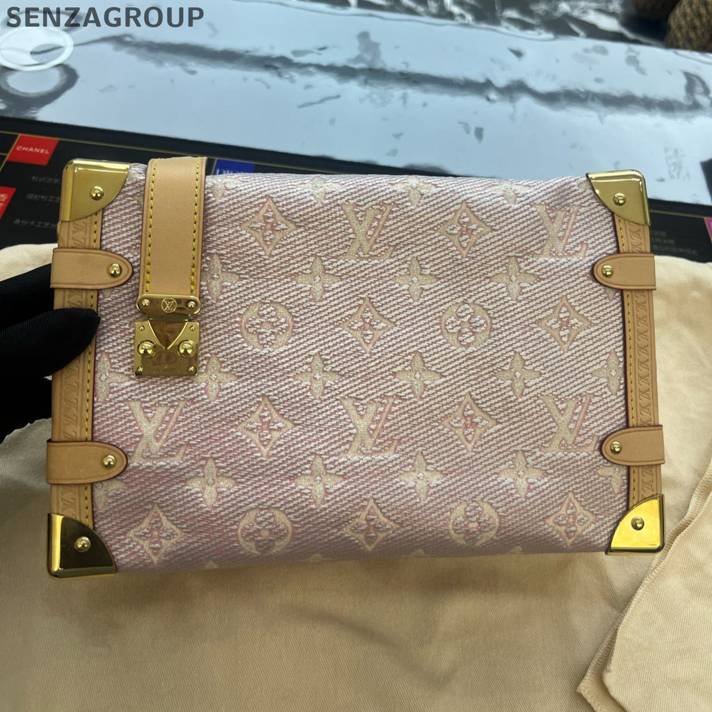 Louis Vuitton Monogram Box Bag Medium Pink Gold Shoulder Crossbody Classic Women
