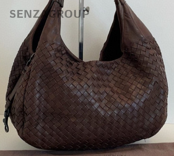 Bottega Veneta Intrecciato PM Hobo Top Handle Shoulder Bag Brown Women Classic