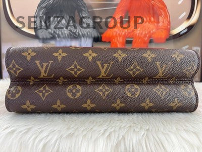 Louis Vuitton Monogram Brown Red Gold Chain Crossbody Bag Women Classic