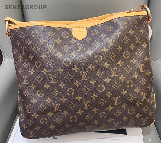 Louis Vuitton Delightful MM Monogram Shoulder Bag Brown Gold Women Classic