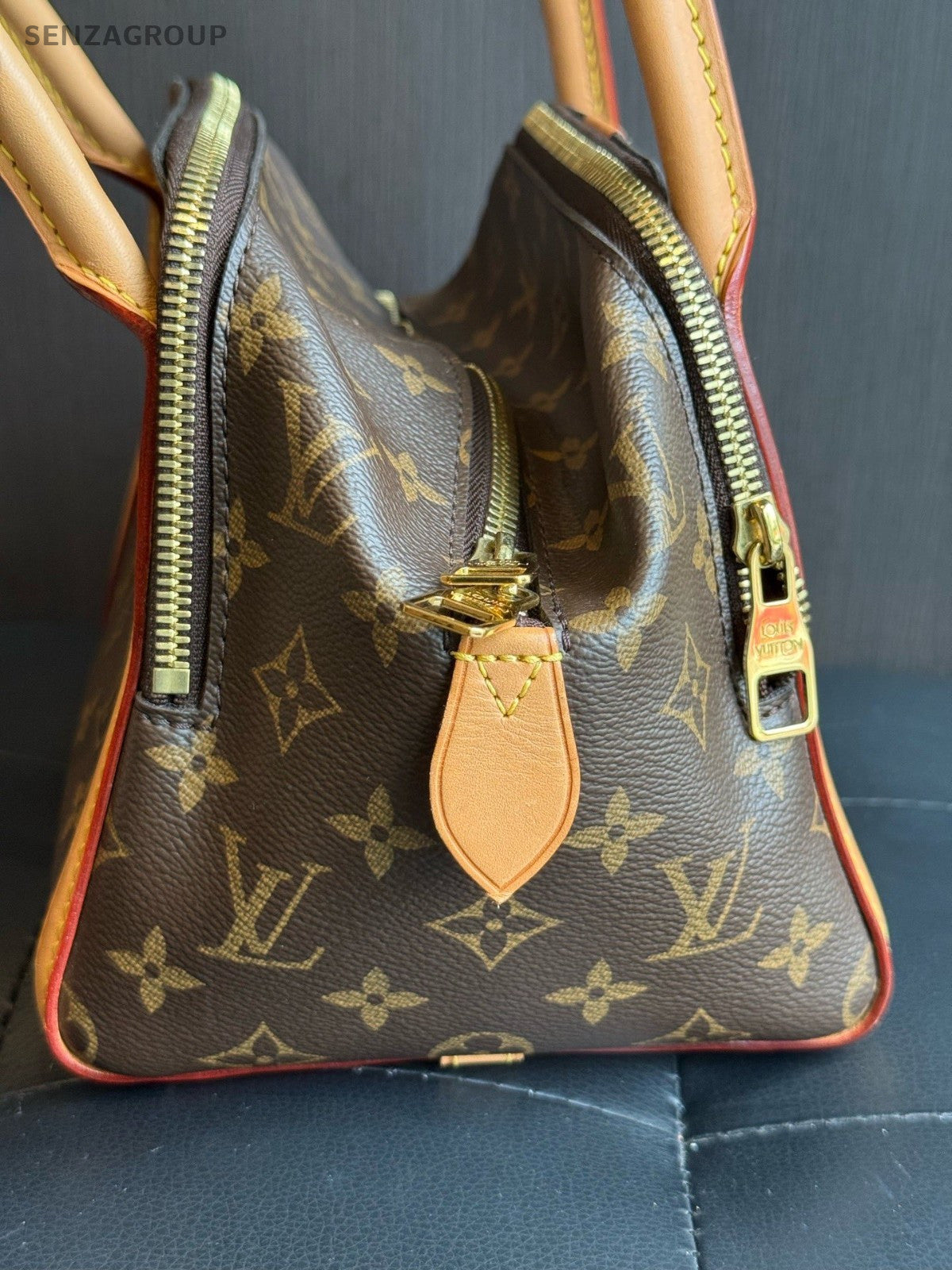 Louis Vuitton Lindy PM Monogram Top Handle Handbag Brown Women