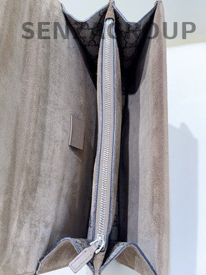 Gucci Dionysus Medium Chain Shoulder Bag Brown Silver Women Classic