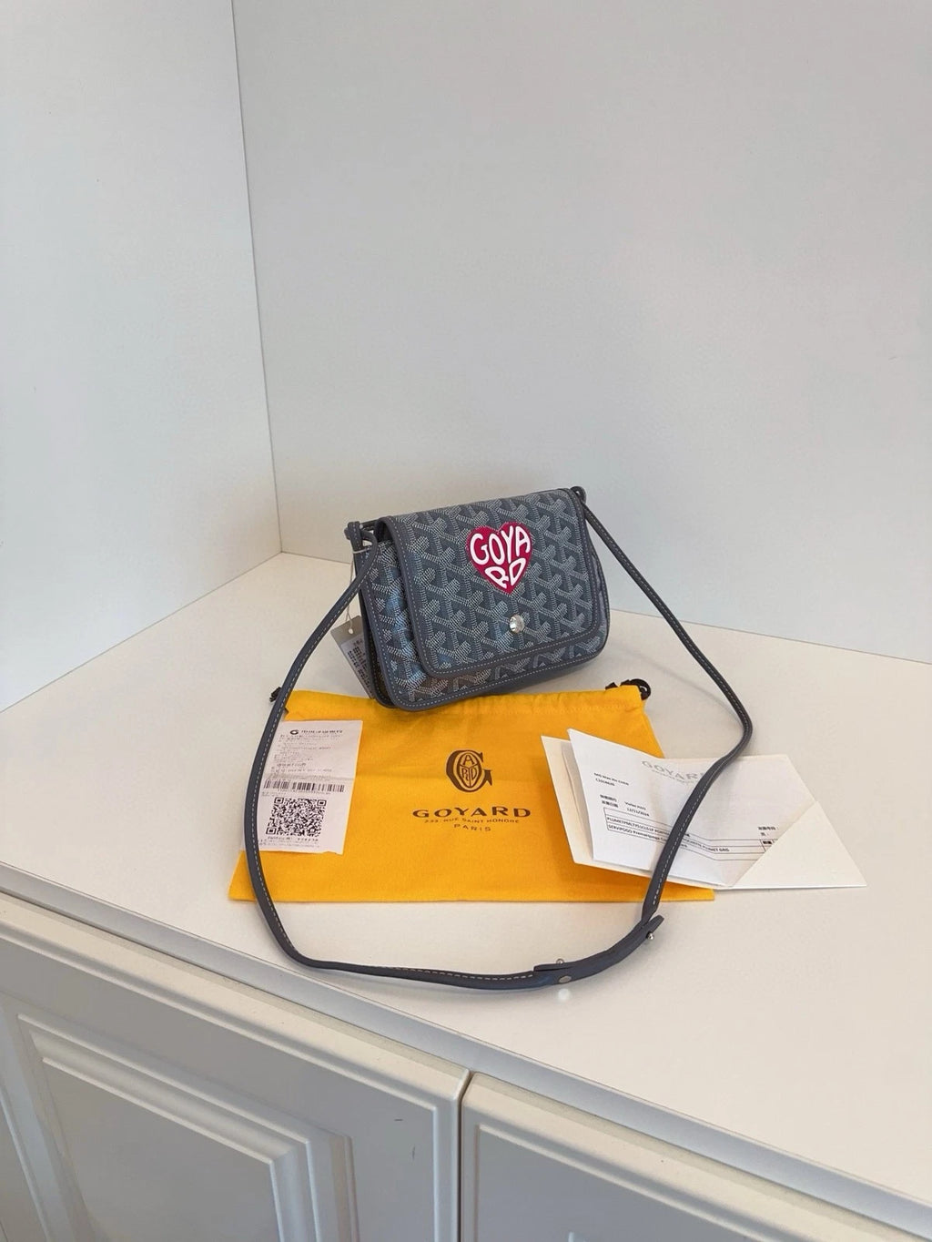 Goyard Gray Canvas Plumet WOC Envelope Crossbody Women