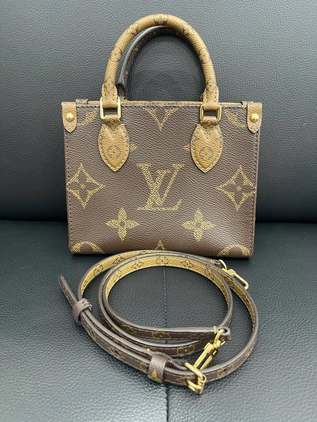 Excellent Louis Vuitton Onthego BB Monogram Canvas Tote Handbag Crossbody GHW