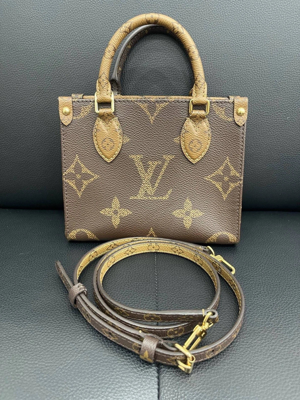 Excellent Louis Vuitton Onthego BB Monogram Canvas Tote Handbag Crossbody GHW