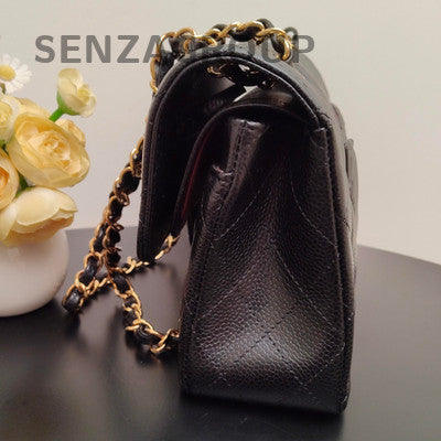 Chanel Classic Flap Small Black Gold Quilted Chain Shoulder Bag