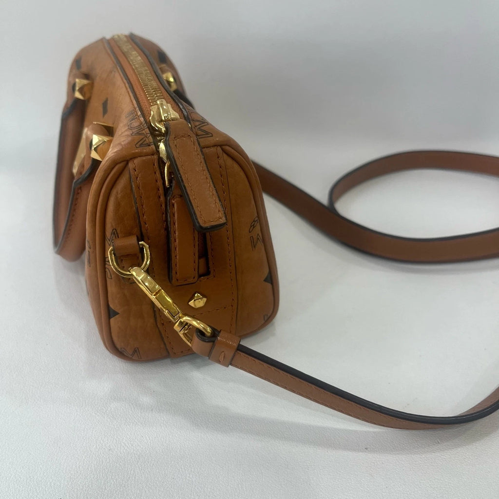 MCM Women Canvas Boston Top Handle Handbag