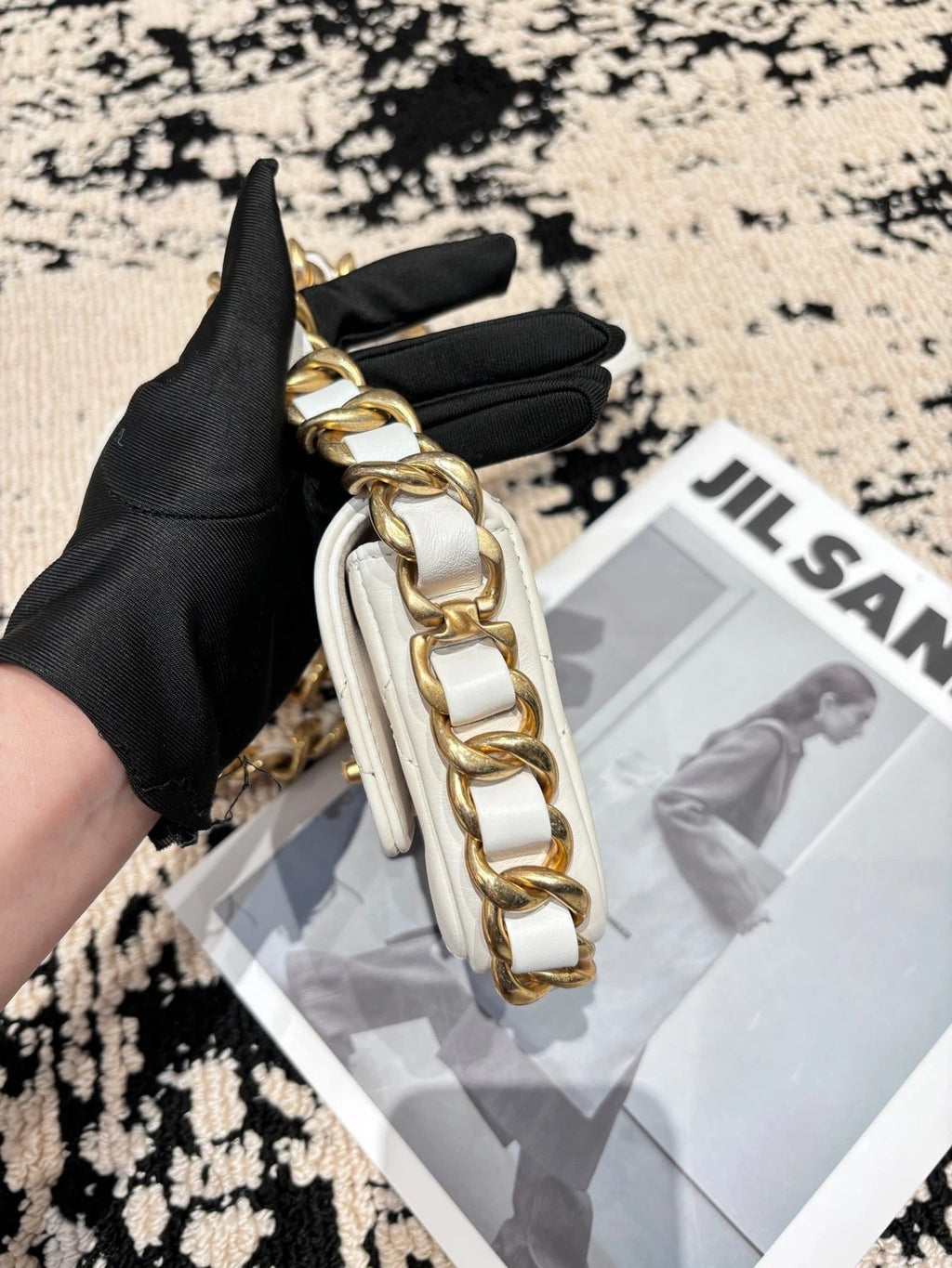 CHANEL White Mini Square Flap Crossbody Bag For Women