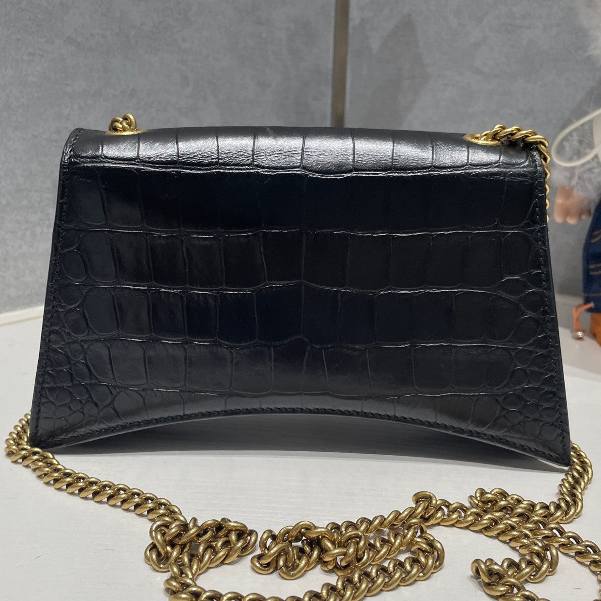 Balenciaga Crush Mini Black Gold Chain Shoulder Crossbody Bag