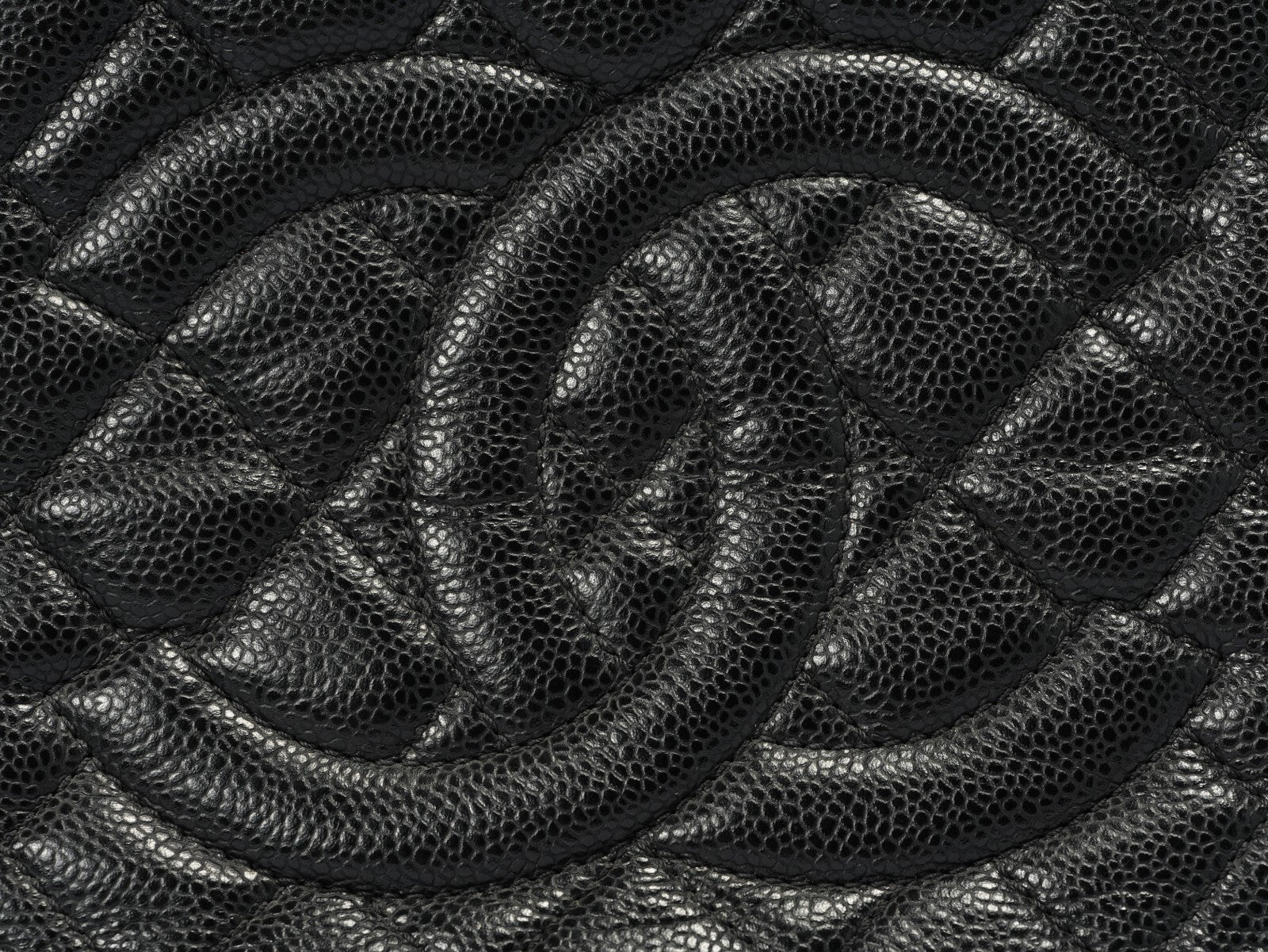 CHANEL Classic Matelasse GST Chain Tote Shoulder Bag Black Gold