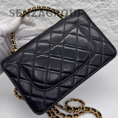 Chanel 22K Black Gold WOC Chain Shoulder Crossbody Bag Quilted Pattern