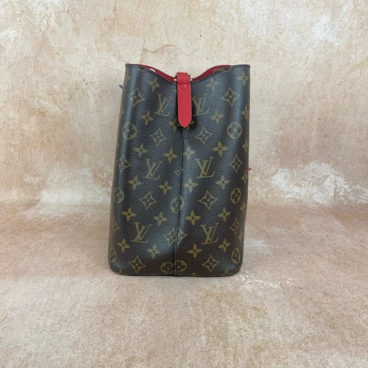 Louis Vuitton Monogram Red Medium Bucket Bag For Women