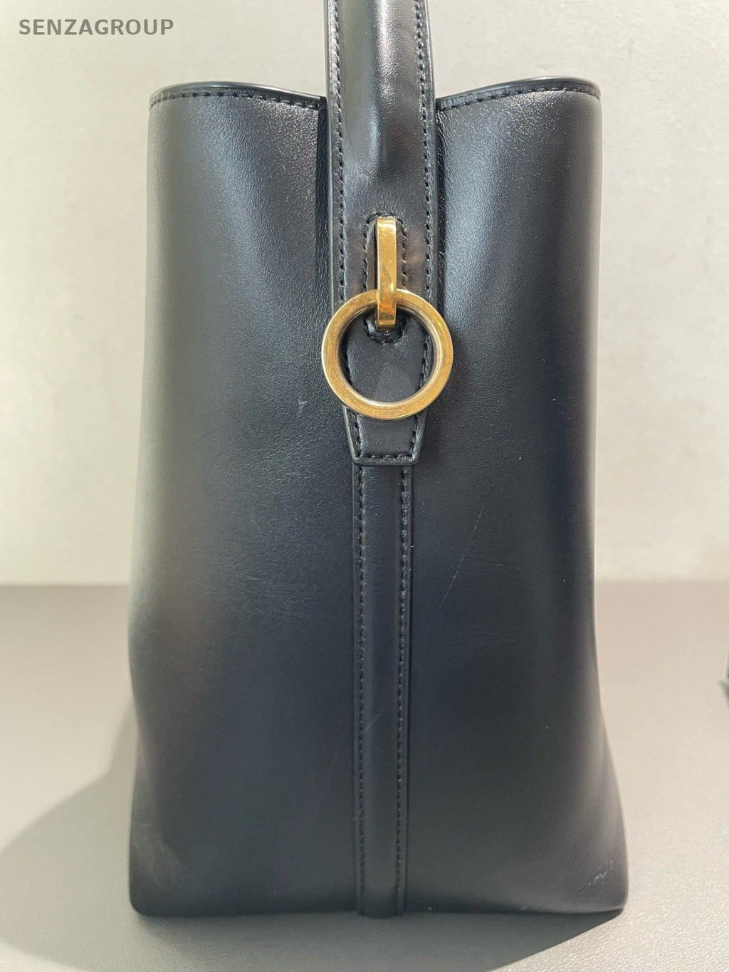 Saint Laurent LE37 GM Bucket Handbag Crossbody Black Gold Women Classic Designer