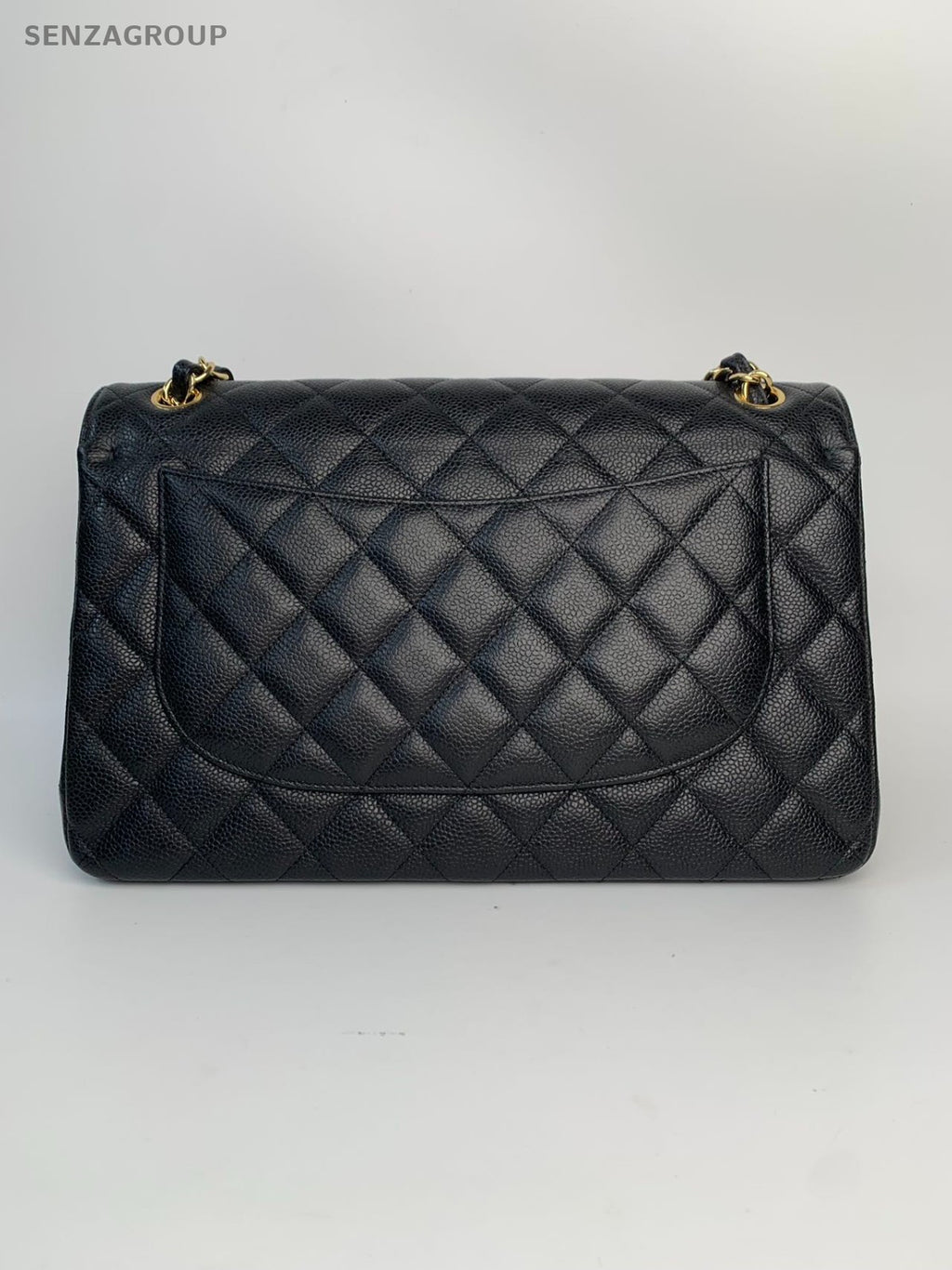 25110201 CHANEL Carviar leather/Gold-Tone Double Flap Bag for Women - Black