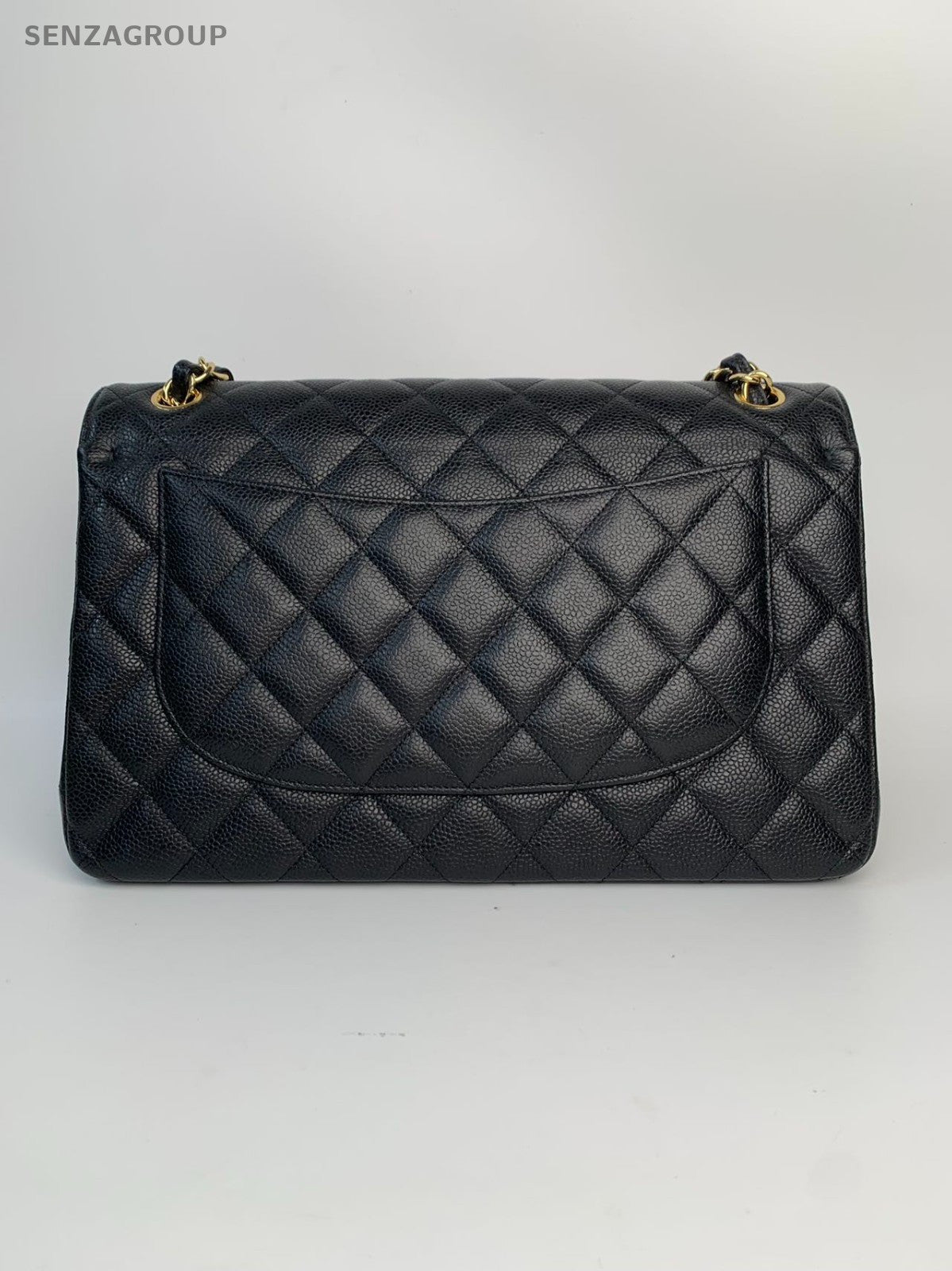 25110201 CHANEL Carviar leather/Gold-Tone Double Flap Bag for Women - Black