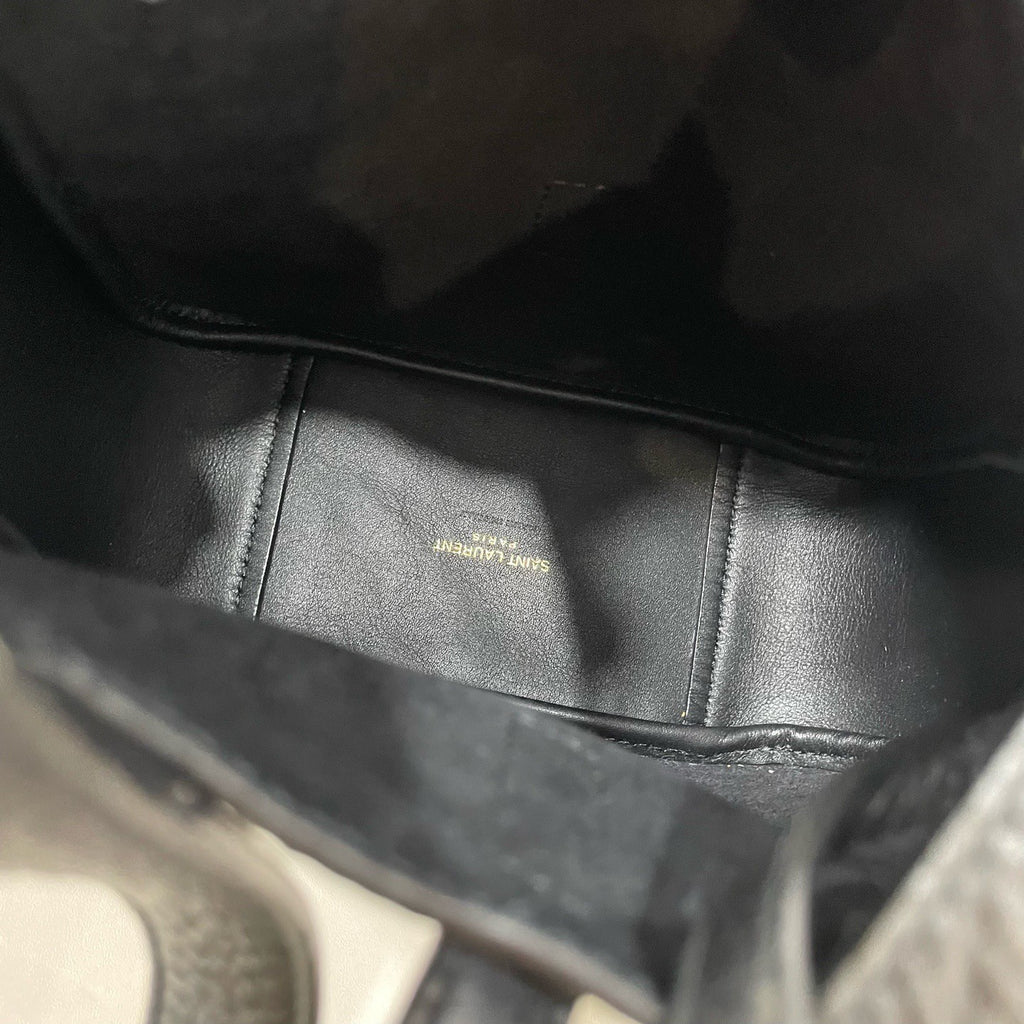 Saint Laurent Hobo Mini Shoulder Bag Black Gold Women Classic