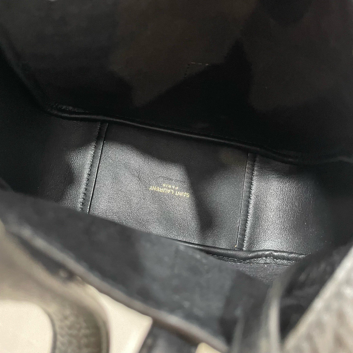 Saint Laurent Hobo Mini Shoulder Bag Black Gold Women Classic