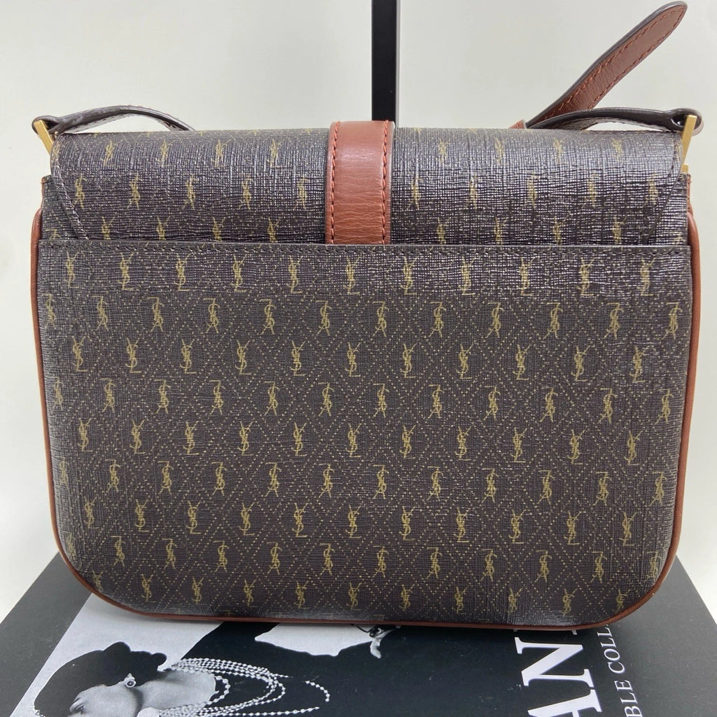 YSL LE MONOGRAMME Small Brown Leather Shoulder Crossbody Bag For Women