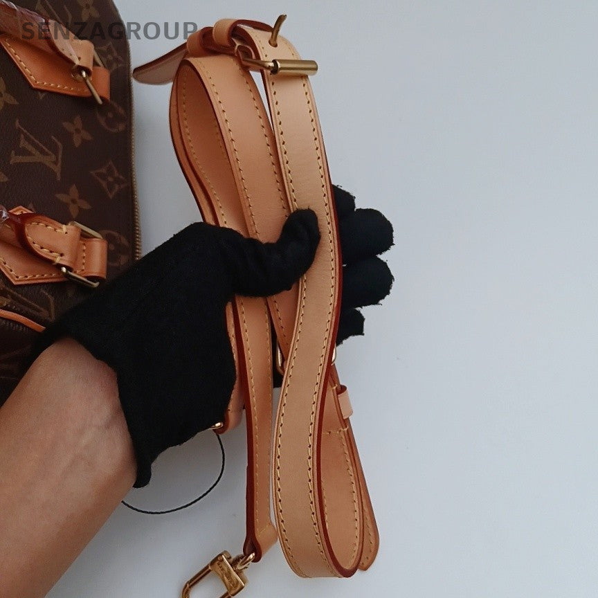 Louis Vuitton Speedy25 Monogram Top Handle Bag Crossbody Brown Gold Women