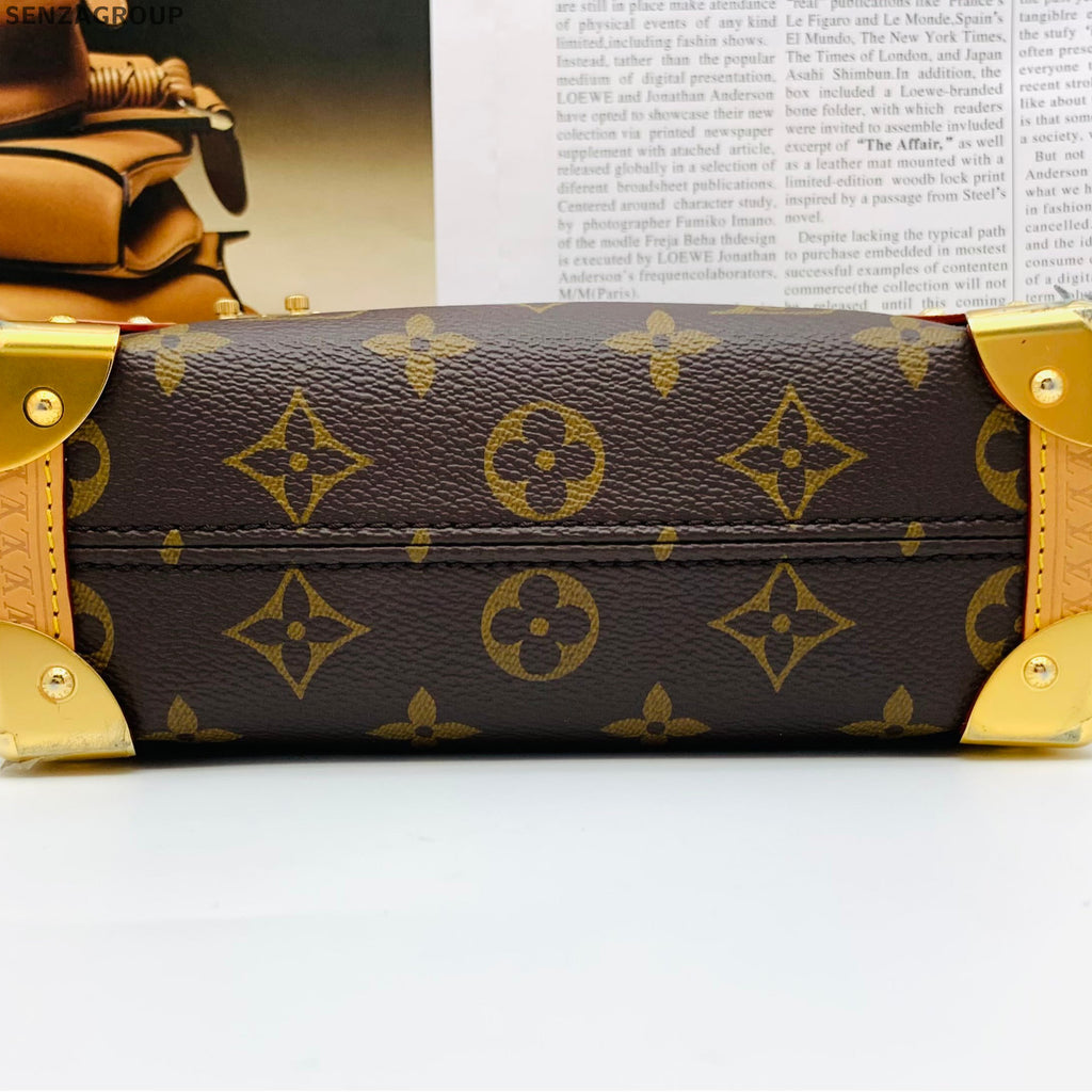 Louis Vuitton Soft Trunk Small Monogram Shoulder Crossbody Bag Brown Gold