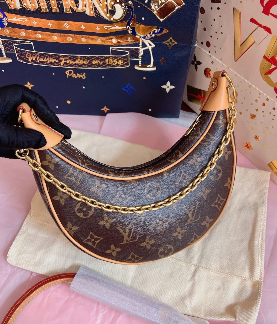 Louis Vuitton Monogram 2ways Shoulder Crossbody Bag Women Brown
