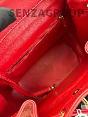 Chanel Quilted Red Gold Chain Backpack - Fashion Women's Bag