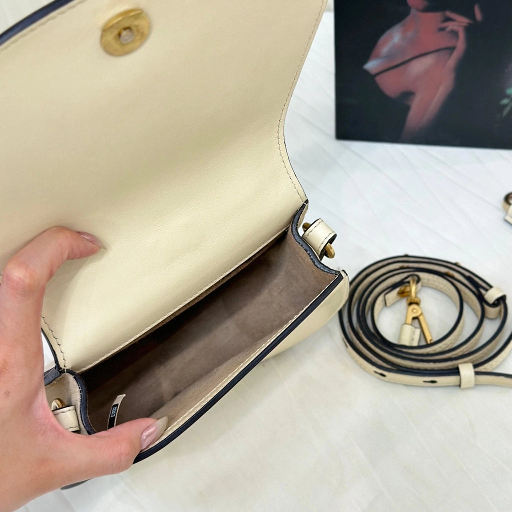 Chloe Cream White Leather Handbag Crossbody Bag For Women