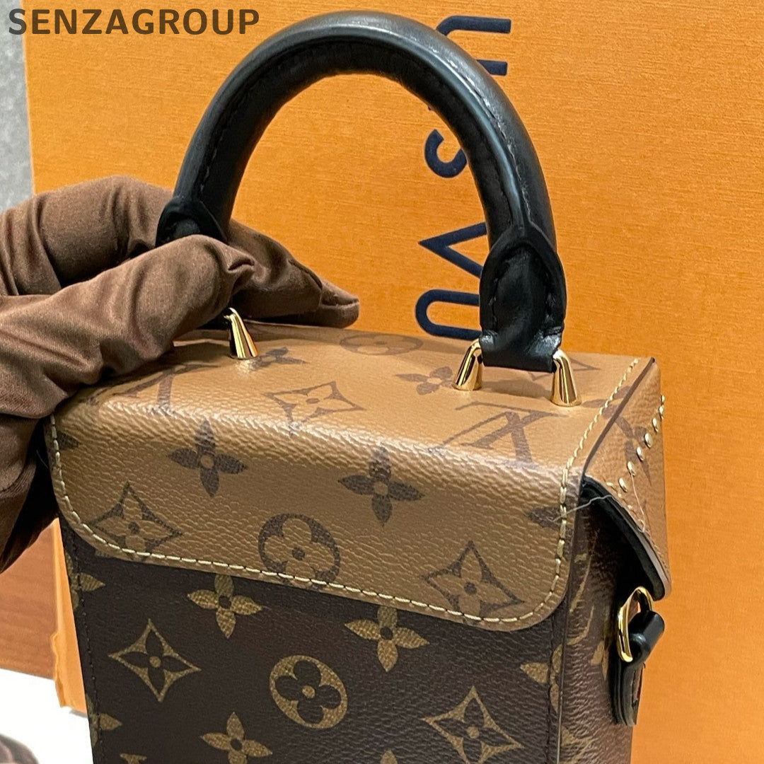 Louis Vuitton Monogram Camera Bag Brown Gold Buckle Women's Classic