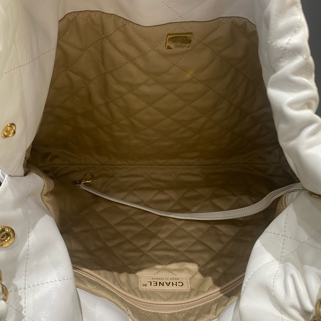 Chanel 22 Bag Mini Chain Shoulder Bag White Gold Fashion Women